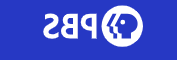 pbs的蓝色标志:圆圈内有三个面，首字母缩写为“pbs”。